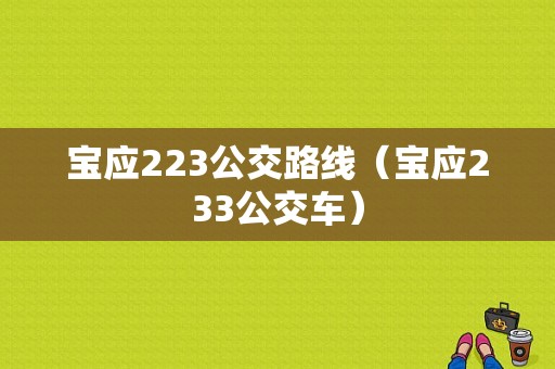 宝应223公交路线（宝应233公交车）-图1