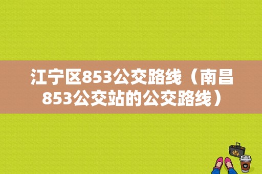 江宁区853公交路线（南昌853公交站的公交路线）-图1