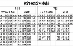 108路公交路线时间表（108路公交车时刻表）