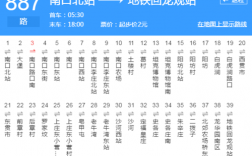 北京887路公交路线（北京887发车时间表）