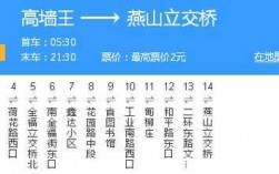 燕山公交路线（燕山线末班车时刻表）