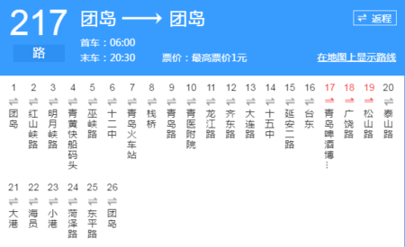 青岛217路公交路线（青岛318路公交路线）-图1