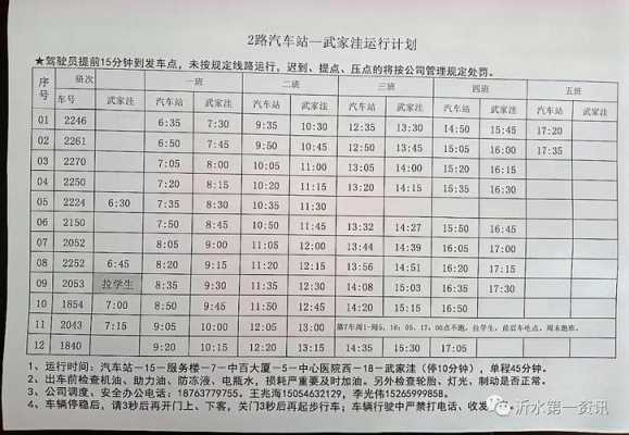 沂水2路车公交路线（沂水2路公交车时间表）-图3