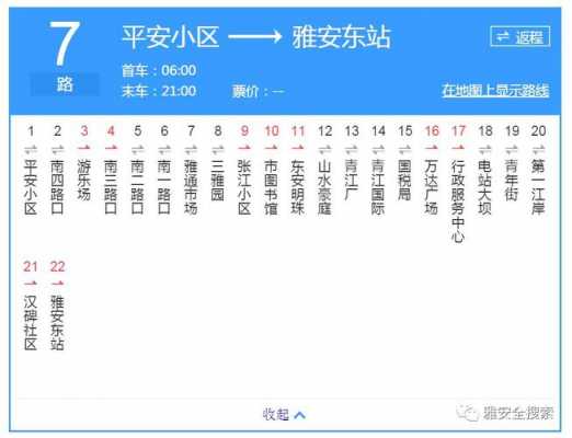 雅安公交路线图表（雅安八路公交路线）-图3