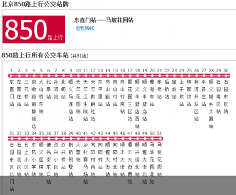 北京850公交路线（北京850路公交路线）-图3