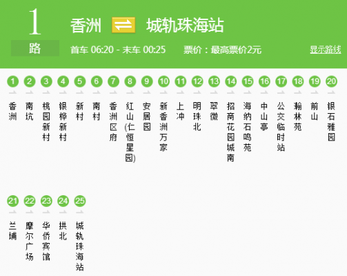 香洲总站公交路线（香洲总站公交路线图）-图2