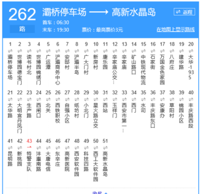 262路公交路线（262路公交车路线路线查询）-图1