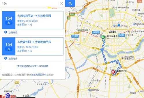 沈阳154公交路线图（沈阳154路公交路线）-图1