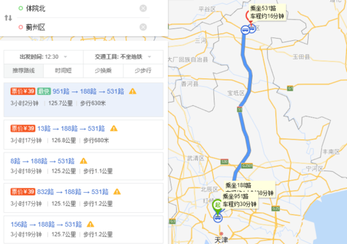 蓟县530公交路线（蓟州区530路线）-图3