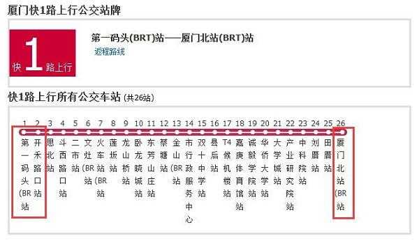 厦门北站brt1公交路线（厦门北站brt末班车几点发车）-图3