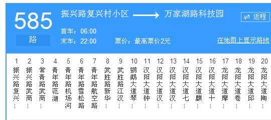 585武汉公交路线（武汉市公交车585线路）-图1