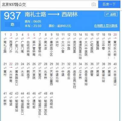 北京大兴937公交路线（大兴937路公交车路线）-图1