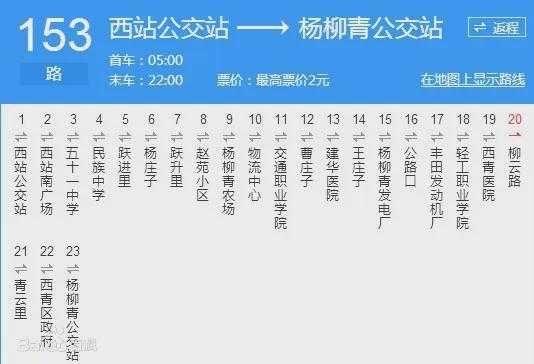 153路公交路线（153路公交车路线时间查询）-图1