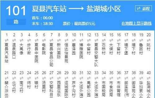 运城101路公交路线（运城公交101路车路线图）-图1