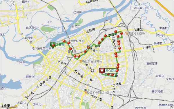 哈尔滨环城公交路线（哈尔滨环城2号线公交路线）-图1