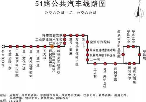 呼市51路公交路线（呼市51路公交路线图）-图1