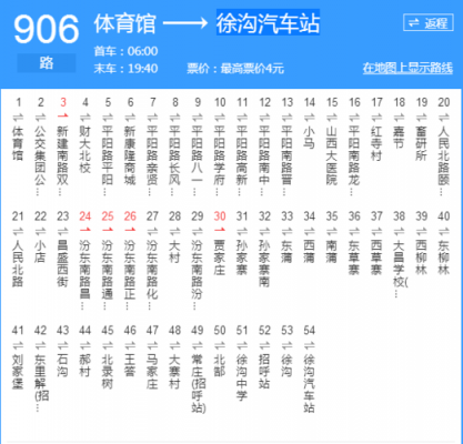 回徐沟906公交路线（徐沟906公交车路线）-图1