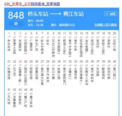 848快公交路线（848路公交车时刻表）-图1