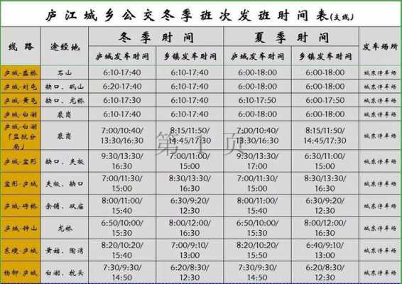 庐江城乡公交路线时间（庐江城内公交时间）-图1