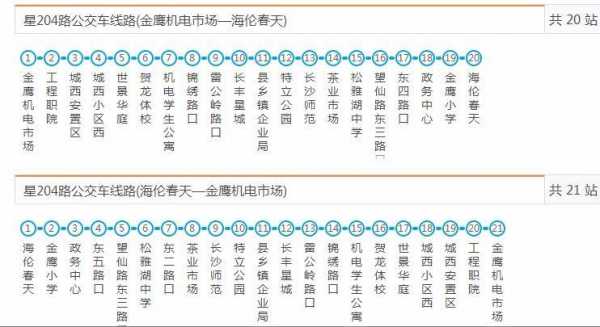 长沙县星204公交路线（长沙县204路公交线路）-图1