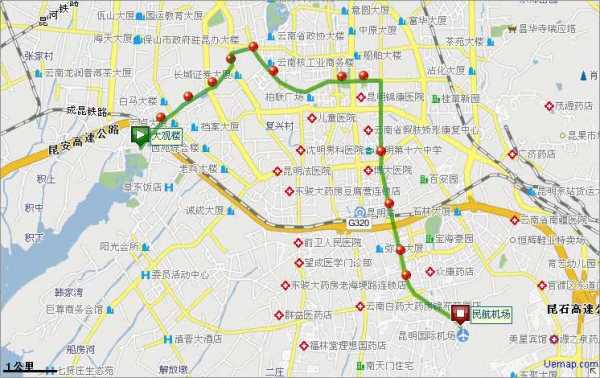 昆明185路公交路线（昆明185公交车路线图）-图3