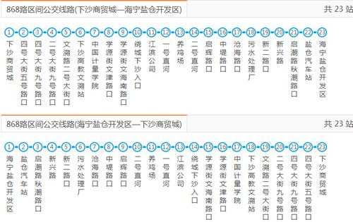 海宁盐仓523公交路线（海宁盐仓868路公交车路线时间表）-图1