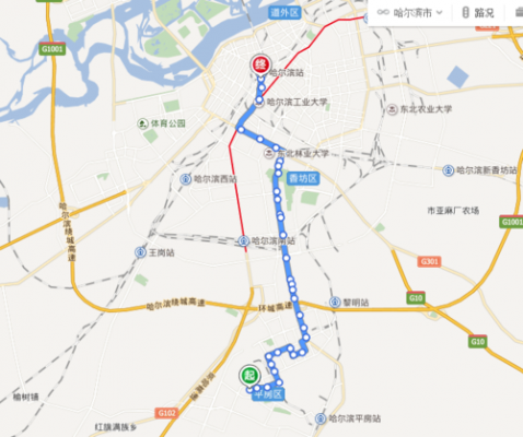 哈站338公交路线（哈338路公交车路线图）-图1