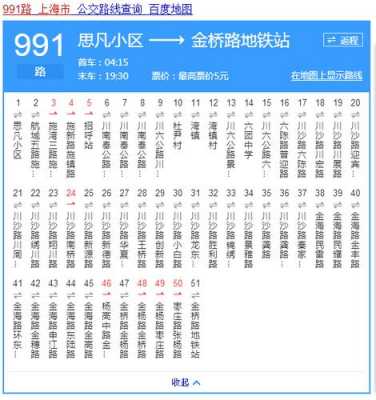 上海浦东991公交路线（浦东991路线图）-图1