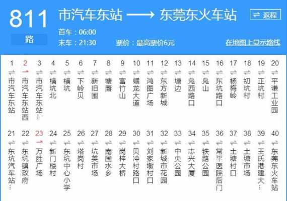 东莞东坑811公交路线（东莞市81路公交路线）-图1