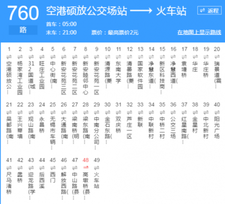 760公交路线（760公交车时刻表）-图1