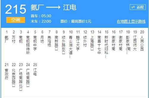 南昌215公交路线图（南昌215路公交车路线查询）-图1