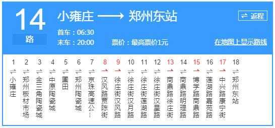 郑州14路车公交路线（郑州14路时间表）-图2