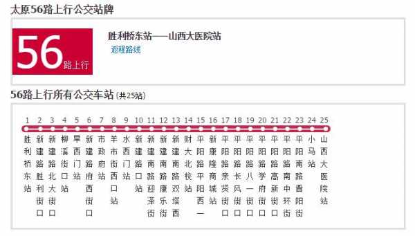 太原五十六路公交路线（太原五十六路公交路线时间表）-图1