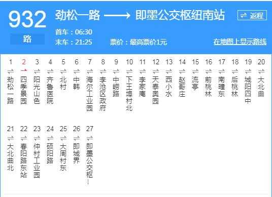 青岛市932公交路线（青岛公交车932路路线）-图2