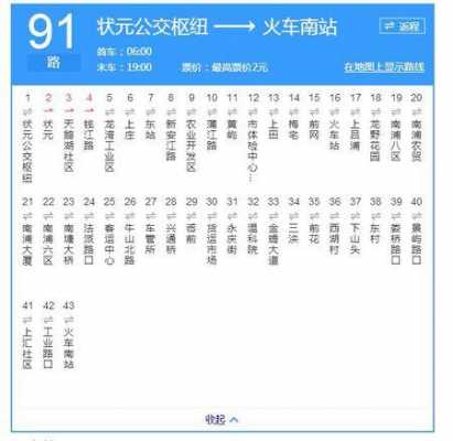 91路车的公交路线（91路车公交路线时间表）-图1