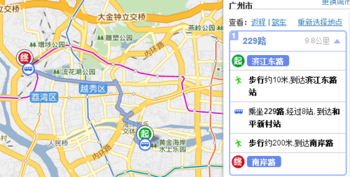 广州南岸路的公交路线（广州南岸路地图）-图1