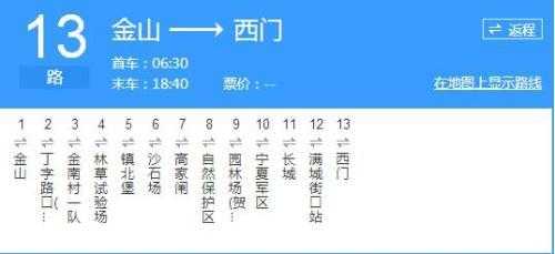 银川13路公交路线（银川13路日行）-图1