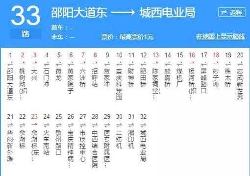 邵阳市33路公交路线（邵阳市33路车）-图1